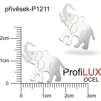 Přívěsek Přívěsek Ocel ozn-P1211 SLON velikost 20x16mm. Řada přívěsků ProfiLUX