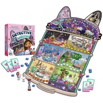 Desková hra Spy Guy Detektiv Meow Gabby´s Dollhouse společenská hra v krabici 26x26x6cm