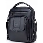 Bullcaptain pánská kožená messenger taška Urbain Černá BULLCAPTAIN DJB777s1