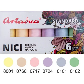 Nit Nitě pro šicí stroje a ruční šití, polyesterové, vícebarevné, 6 ks