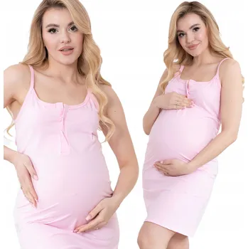 Dámská noční košile NOČNÍ noční prádlo FORMOMMY s ramínky, základní, růžové, velikost L