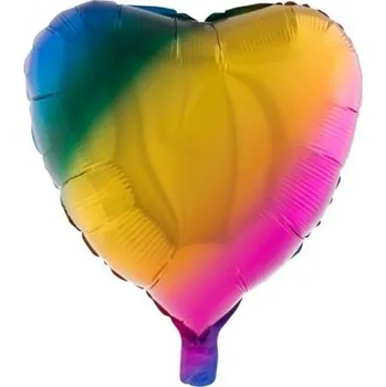 Helium do balónku Funny Fashion Foliový balonek srdce duhové 52 cm