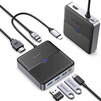 USB hub Multifunkční Hub USB-C 6 w 1 ORICO s 4K HDMI a PD 100W