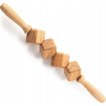 DŘEVĚNÝ MASÁŽNÍ PŘÍSTROJ VÁLEČEK NA TĚLO ROLLER KOSTKA