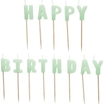 Dortová svíčka PartyDeco Svíčky narozeninové HB světle zelené