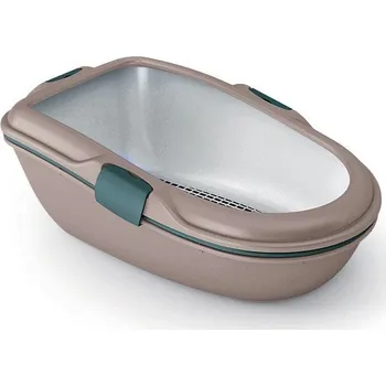 Toaleta pro kočku Toaleta pro kočky, nekrytá - kočičí WC Furba chic maxi, popelavě hnědá/anglická zelená