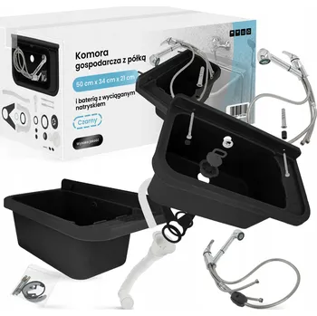 Obraz Jednokomorový dřez TRCR z polypropylenu, černý