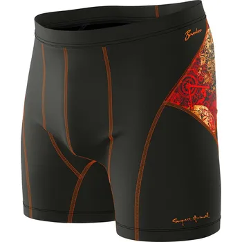 Pánské funkční trenýrky BIKES černá Bamboo Ultra - Oranžová / S