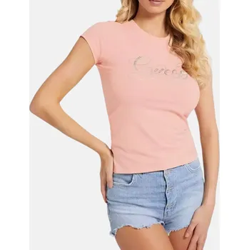 Dámské oblečení Dámské triko Guess - Velikost L, Barva Růžová 55609 W2GI24KA0Q1