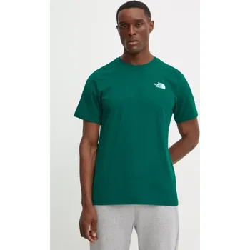Pánské tričko Bavlněné tričko The North Face Redbox Celebration zelená barva, s potiskem, NF0A87NV6GI1 79X, vel. S
