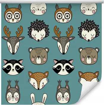 Fototapeta Tapeta DĚTSKÁ medvídci sovy lišky veverky jeleni