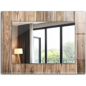 Zrcadlo Stylové Zrcadlo Glamour Moderní Loft XXL 80x60 cm Dřevěná podlaha prkna