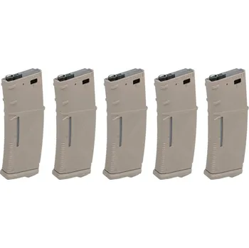 Set nastavitelných zásobníků Mid-Cap EMM pro M4 - 5ks, Flat Dark Earth, plastový, 130/30bb, Arcturus