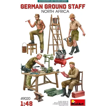 Plastikový model Miniart 1/48 German Ground Staff w/Accessories (N. Africa)