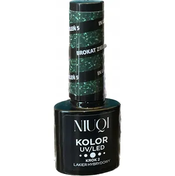 Lak na nehty HYBRIDNÍ LAK NA NEHTY uv/LED 5ml NIUQI TŘPYTIVÝ ZELEŇ 5 IN LOVE