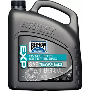 Motorový olej Olej BEL-RAY EXP 15W-50 SYNTHETIC ESTER BLEND 4T ENGINE OIL balení 4 litry