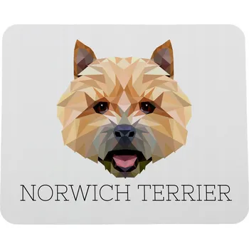 Obraz Norwichský teriér - geometrická podložka s fotkou a nápisem pod myš Art-