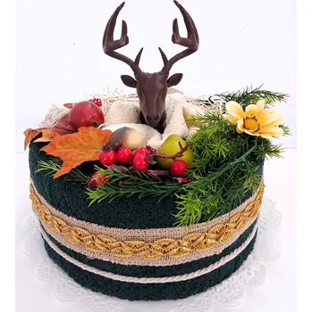 Textilní dort - myslivecký jednopatrový s jelenem