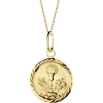 Přívěsek Zlatý přívěsek - medailonek pro první svaté přijímání - AP540-6606