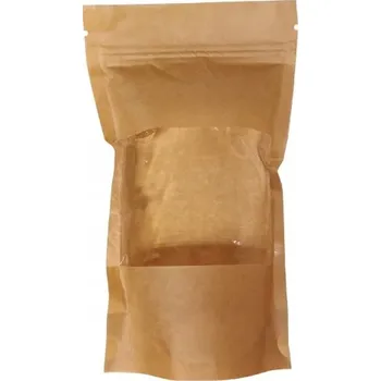 Sáček na potraviny PAPÍROVÝ SÁČEK DOYPACK - 250 ml - S OKÉNKEM A ZIPEM - 100 kusů