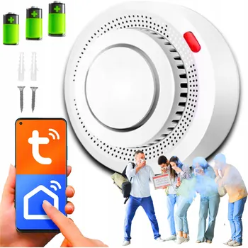 Sada domovního alarmu Detektor kouře Tuya SNT, zvukový alarm, světelný alarm, připojení k WiFi