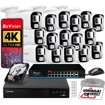 IP kamera MONITOROVACÍ SADA 8MPx IP POE - 16 KAMER S DETEKCÍ ZVUKU