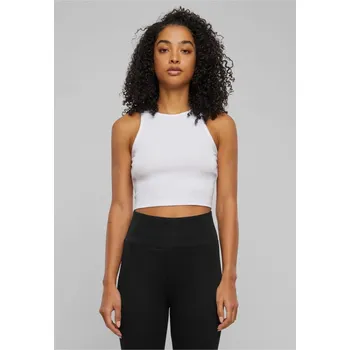 Ladies Organic Cropped Rib Top - white XXL