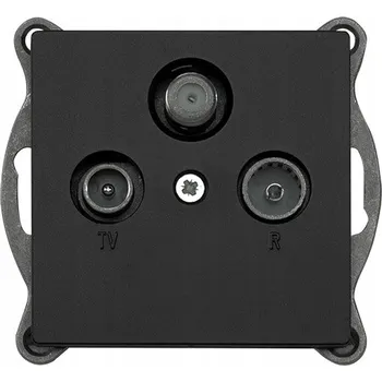 Elektrická zásuvka Anténní zásuvka nástěnná Timex-Elektro černá