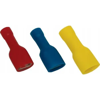 Kabelové oko Tracon Electric Plně izolované kabelové oko Cu ploché červené 4,8x0,5mm / 1,5mm2 100 ks