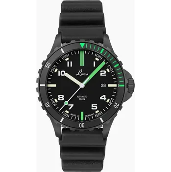 Hodinky Laco Amazonas 42 DLC Gumový řemen černý