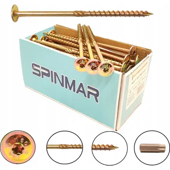 Vrut Tesařské vruty do dřeva s talířovou hlavou, podložkové 8x80mm - 50 Ks. + BIT