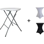 AKCE! Bistro stolek koktejlový 60 cm s ubrusem ZDARMA Barva ubrusu: BÍLÁ / WHITE