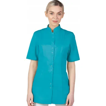 Zdravotnický oděv 46 DÁMSKÝ ZDRAVOTNICKÝ PLÁŠŤ NA ZIP SE STOJÁČKEM KOSMETICKÝ HALENA 141S