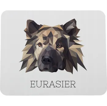 Obraz Eurasier, Eurazijec - Geometrická podložka s fotkou a nápisem pod myš A