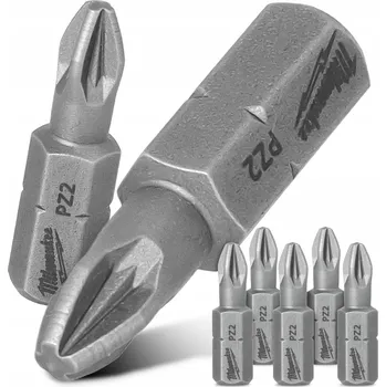 Bit 5x BIT MILWAUKEE Šroubovací bity PZ2 25 mm Magnetický hrot POZIDRIV KRÁTKÝ