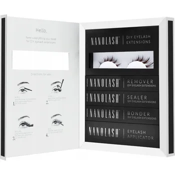 Umělé řasy Hnědé trsy řas pro lepení sada FLIRTY Nanolash - DIY řasy 36 trsů