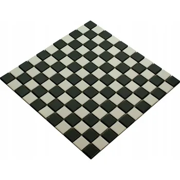 Obklad Keramická mozaika Englass 30 x 30 cm bílá, černá