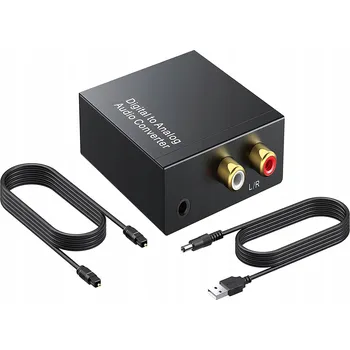 Audio kabel Převodník SPDIF optický Toslink na L/R RCA 3,5mm DAC