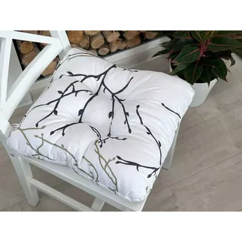 Podsedák PODSEDÁKY NA ŽIDLE - VĚTVIČKY BÍLÉ 40x40cm