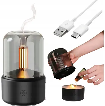 Zvlhčovač vzduchu Ionizátor, ultrazvukový zvlhčovač vzduchu, čistička vzduchu Retro Led Soniczny Difuzér 13 W 120 l černý