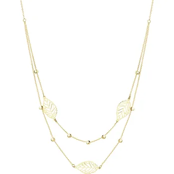 Náhrdelník Zlatý náhrdelník - listy - AP540-7839
