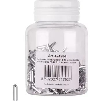Lanko pro jízdní kolo koncovka lanka FORCE 1,2 Al, stříbrná 600ks