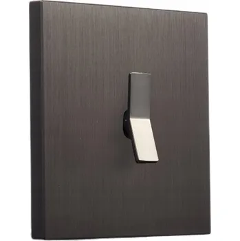 vypínač Kovový čtvercový vypínač jednopólový schodišťový hnědý Togglica Deuce