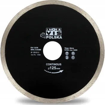 Řezný kotouč Diamantový kotouč Inter Vis IVDBSEGW125B 125x22,2 mm