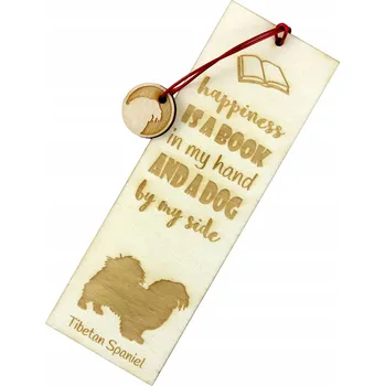 Doplněk ke knize Tibetský španěl gravírovaná záložka do knihy se psem, jméno psa