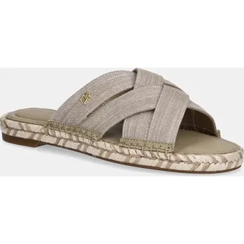 Dámské pantofle Pantofle Tommy Hilfiger CHAMBRAY ESPADRILLE MULE dámské, béžová barva, FW0FW08501 80X, EUR 37