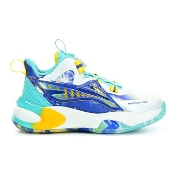Dívčí tenisky PROGRESS JUNIOR BASKETBALL – dětské sportovní boty s kolečkem SLL, lehké a prodyšné bílá/modrá/petrol 33