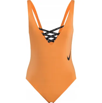 Dámské plavky Dámské jednodílné plavky Nike Sneakerkini U-Back, broskvová krémová, velikost S