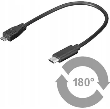 Datový kabel Microconnect Kabel Micro USB B/USB C, 0.2 m, USB 2.0/3.0 (3.1 Gen 1), 0,2 m, Micro-USB B, Černý