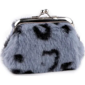 Malá peněženka / mincovka plyšová tygr, malé, 6 modrá jemná